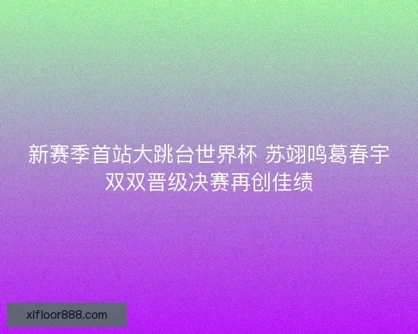新赛季首站大跳台世界杯 苏翊鸣葛春宇双双晋级决赛再创佳绩